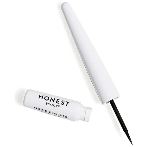 Honest Beauty Longlasting Vegan Liquid Eyeliner | Smudge + Flake Proof, Precise Application | Hypoallergenic, Plant-Derived, EWG Verified + Cruelty Free | Black, 0.58 fl oz