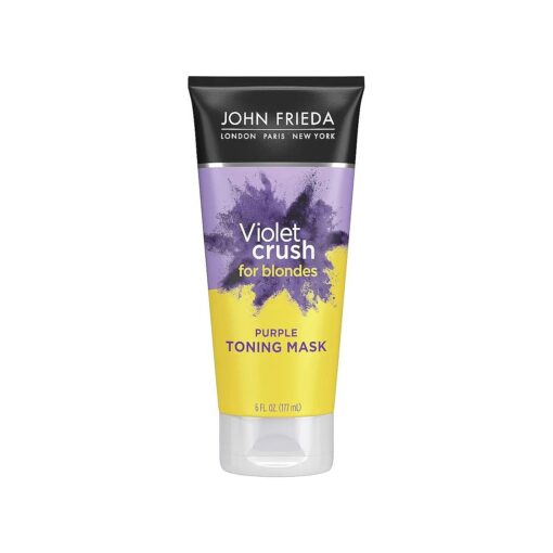 John Frieda Purple Shampoo, Violet Crush Purple Toner Mask for Blonde Hair, Deep Conditioning Treatment, SLES/Sulfate and Paraben Free, Cruelty Free, 6 oz