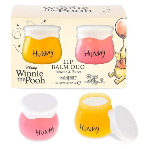 Mad Beauty Disney Winnie the Pooh Honey Pot Lip Balm Duo | Cruelty-Free | Vanilla & Honey Scents | Skincare Gifts for Women, Adults and Kids