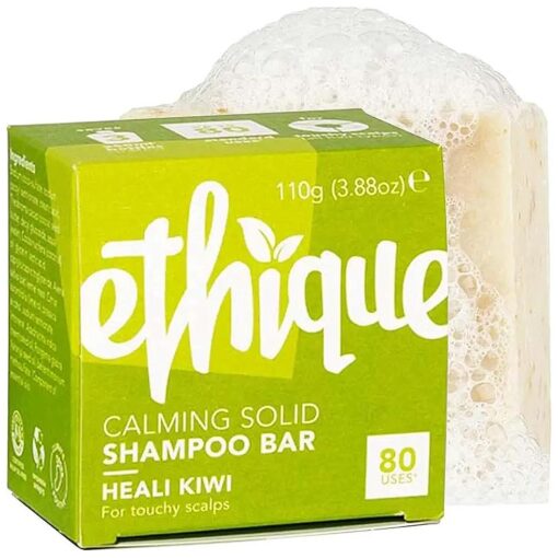 Ethique Heali Kiwi - Calming Solid Shampoo Bar for Dry, Itchy, Flaky, and Oily Scalps and Hair - Vegan, Eco-Friendly, Plastic-Free, Cruelty-Free, 3.88 oz ( Pack of 1 )