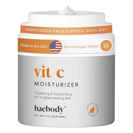 Baebody Made in USA Vitamin C Face Cream | Brightening Cream For Face, Vitamin C Moisturizer For Face, Best Face Moisturizer For Women and Men, Jojoba Oil and Vitamin C | 1.7 Oz