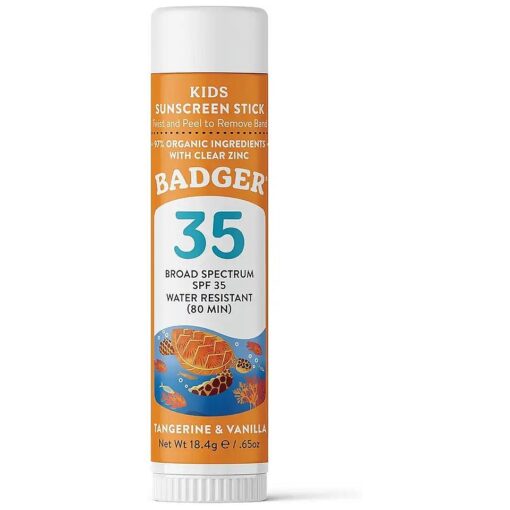 Kids Sunscreen Stick SPF 35 with Mineral Zinc Oxide, Travel Size Sunscreen Stick for Kids, 97 % Organic Ingredients, Reef Friendly, Broad Spectrum, Water Resistant, 65 oz