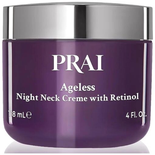 PRAI Beauty Ageless Throat & Decolletage Night Creme | Neck Firming Cream For Overnight Use | Cruelty & Paraben-Free Neck Tightening Cream with Retinol | Neck Cream for Tightening and Firming