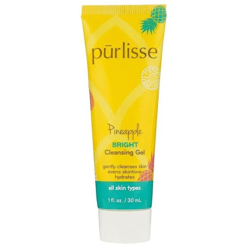 purlisse PINEAPPLE BRIGHT CLEANSING GEL Cruelty-free & clean, Paraben & Sulfate-free, Pineapple brightens skin, Aloe Vera calms and soothes| 3.4 fl oz