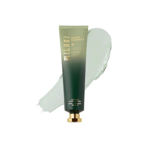 Milani Green Goddess Sleeping Mask + Primer - Self Care Hemp Oil Face Mask To Relax Skin, Reduce Pores and Hydrate Overnight