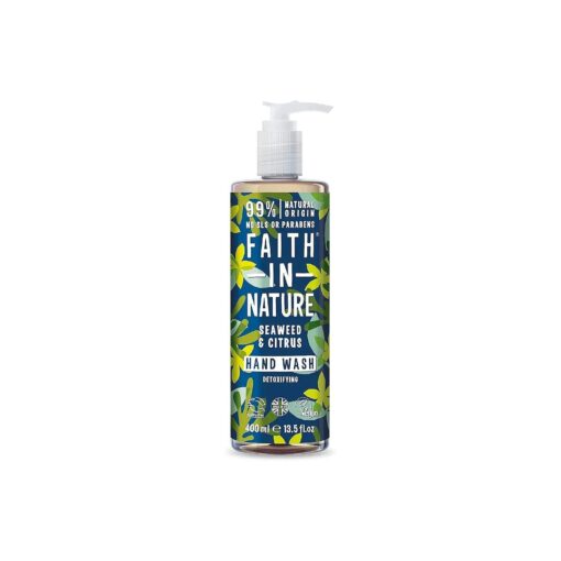 Faith In Nature Natural Seaweed and Citrus Hand Wash, Detoxifying, Vegan and Cruelty Free, No SLS or Parabens, 400 ml