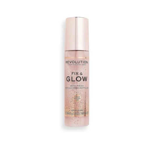 Makeup Revolution Fix & Glow Fixing Spray, Illuminating & Hydrating, Vegan & Cruelty-Free, 3.38 Fl Oz