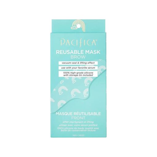 Pacifica Beauty, Reusable Brow Mask, 100 % Silicone, Vacuum Seal & Lifting Effect, Minimize Fine Lines + Wrinkles, Pair with Serum, Storage Tin Included, Vegan & Cruelty Free