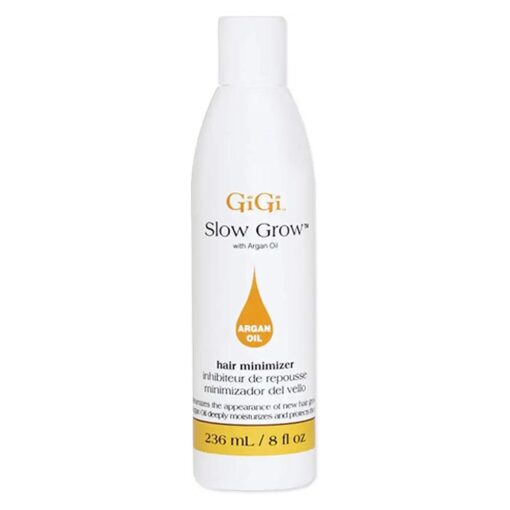 GiGi Slow Grow Hair Inhibitor Lotion with Argan Oil, Hair Regrowth Minimizer, Men and Women, 8 oz, 1-pack