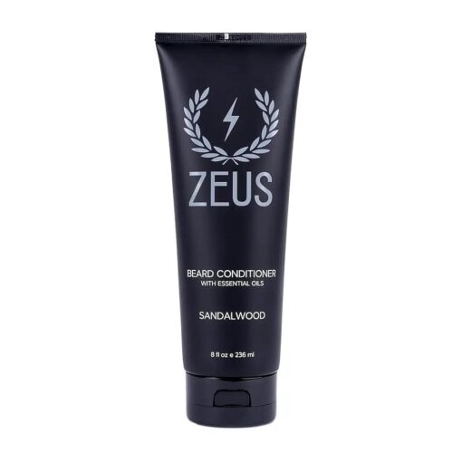 ZEUS Beard Conditioner Wash, Cleansing & Moisturizing Beard Wash with Green Tea & Natural Ingredients to Soften Beard - 8 oz, ( Made in USA ) Sandalwood