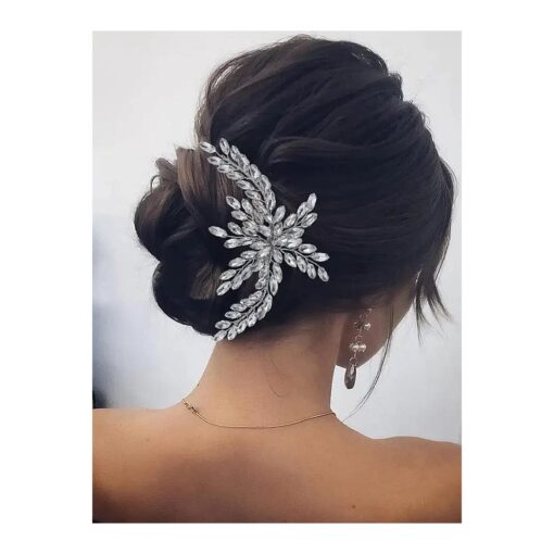 Yean Bride Rhinestones Wedding Hair Comb Crystal Bridal Hair Piece Hair Accessories for Women and Girls ( Silver )