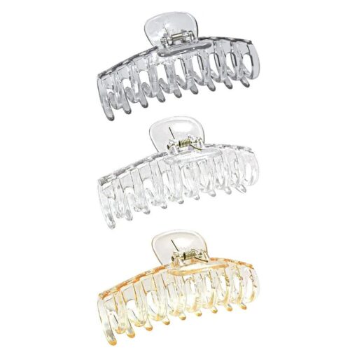 Clear Hair Claw Clips for Women Thick Hair Crystal Resin Large Hair Clips for Women Fine Hair Invisible Transparent Big Jaw Clips Hair Accessories