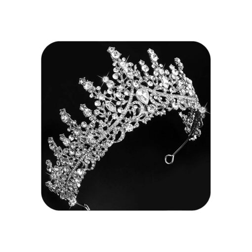 COCIDE Silver Tiara and Crown for Women Crystal Queen Crowns Rhinestone Princess Tiaras for Girl Bride Wedding Hair Accessories for Bridal Birthday Party Prom Halloween Cos-play Costume Christmas