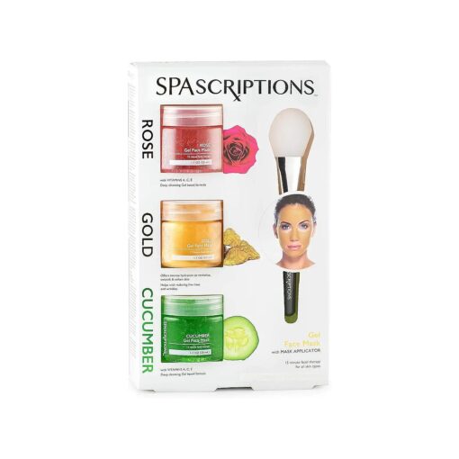 SpaScriptions Rose, Gold & Cucumber Gel Face Mask, 1.7 Oz Each