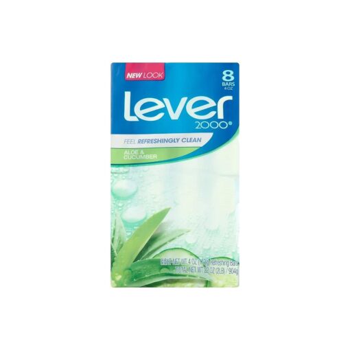 Lever 2000 Bar Soap, Aloe & Cucumber, 4 oz bars, 8 ea ( Pack of 2 )