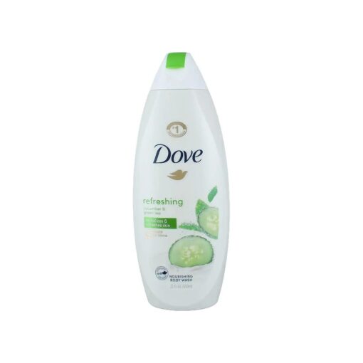 Dove Refreshing Body Wash Revitalizes and Refreshes Skin Cucumber and Green Tea Effectively Washes Away Bacteria While Nourishing Your Skin, 22 oz