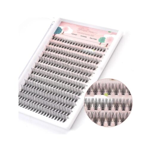 20D Lash Clusters, 240pcs Individual Lash Extensions 20D Volume Cluster Lashes, 8-12mm Mix Lengths C Curl 0.07mm Thickness eyelash Individual Cluster Lashes Apply Under your Lashes ( 8/9/10/11/12mm )