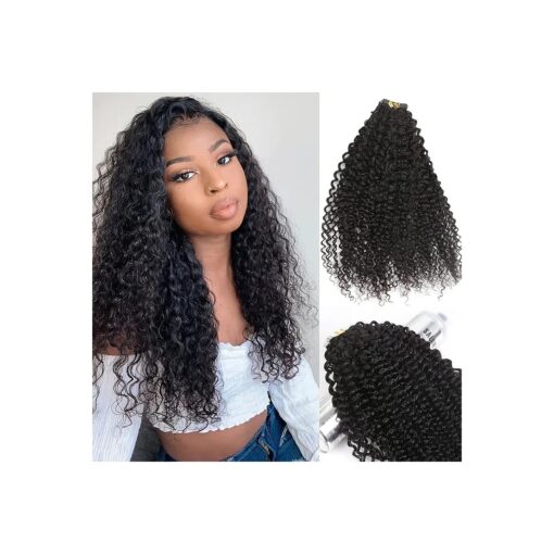 Kinky Curly Tape In Hair Extensions Human Hair 40pcs 100g Remy Hair Real Human Hair Tape In Extensions 18inch