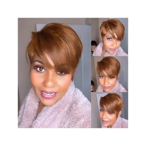 Pixie Cut Wig Brown Wig Short Wigs for Black Women, Hair Replacement Wigs, Synthetic Heat Resistant Fibers for Daily Use S21