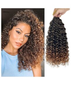 Gogo Curl 14 Inch 8 Packs Curly Crochet Hair for Black Women Ombre Dark Brown Color Wavy Beach Curls Crochet Hair Water Wave Crotchet Hair Synthetic Curly Braiding Hair Extensions ( 14inch 8pack, 1b/30 )