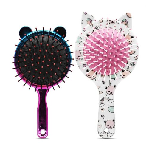 2Pcs Detangling Hair Brush for Women - Soft Hair Brushes for Long Hair Short Curly or Straight Wet Dry Hair Comb for Kids - Cat Anti Static Hairbrush Massage Hair Brush Women Flexible Hair Brush