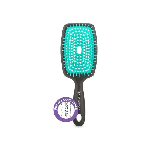 Curl Keeper Flexy Hair Brush, Turqoise - Detangling Hair Brush with Flexible Bristles for Shower Use, Combing Through Curls & Removing Tangles - Lightweight Hair Accessories for All Hair Type