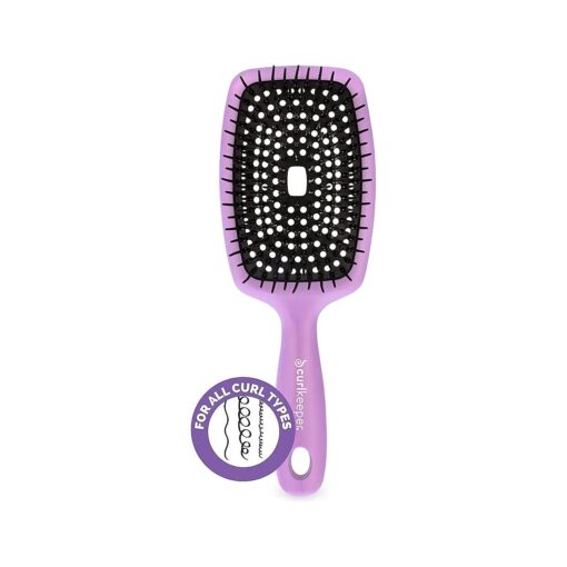 Curl Keeper Flexy Hair Brush, Purple - Detangling Hair Brush with Flexible Bristles for Shower Use, Combing Through Curls & Removing Tangles - Lightweight Hair Accessories for All Hair Type