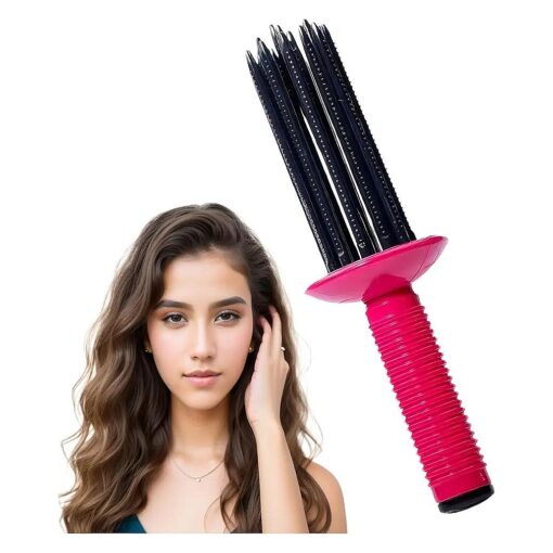 17 Teeth Curling Comb, Curly Hair Brush, Hair Roller Comb, Hair Curling Roll Comb, Curly Hair Styler Tool for Hair Salon, Home ( 1Pcs )