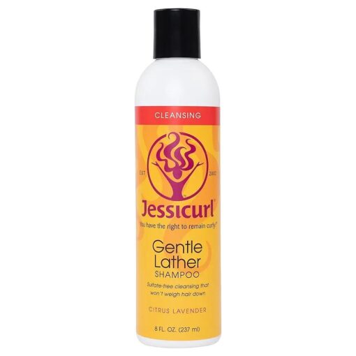 Jessicurl, Gentle Lather Shampoo, Citrus Lavender, 8 Fl oz, Cleansing Curly Hair Shampoo, Vegan, Sulfate Free Shampoo