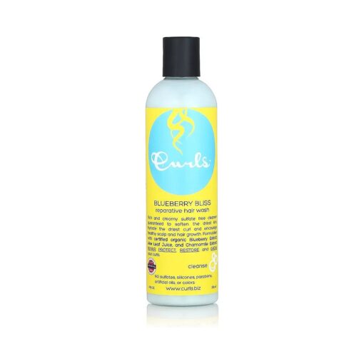 Curls Blueberry Bliss Reparative Hair Wash - Encourage Healthy Scalp and Hair Growth - Rich and Creamy Sulfate-Free Cleanser - For Wavy, Curly, and Coily Hair Types - 8oz