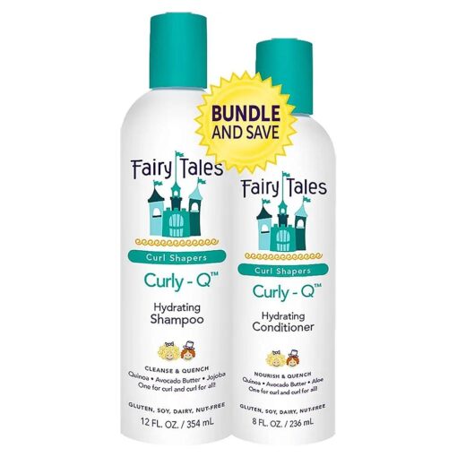 Fairy Tales Curly Q Hydrating Shampoo and Conditioner Set - Paraben, Sulfate, Gluten, Nut Free - For All Curl Types Including Multi Cultural Hair