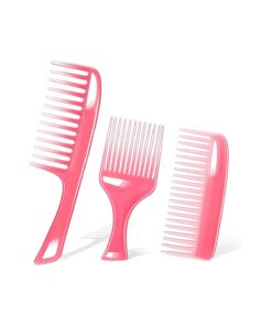 3 Pieces Wide Teeth Comb No Handle Detangler Comb Smooth Hair Pick Comb Large Tooth Comb Wide-tooth Comb Shower Combs Hair Detangling Comb for Curly Hair Long Hair Wet Hair,3 Piece Set