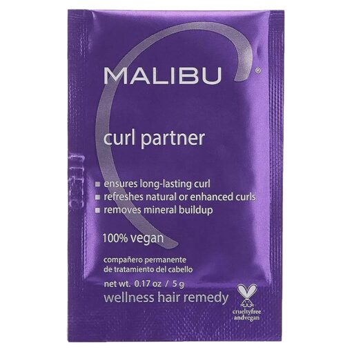 Malibu C Curl Partner Wellness Remedy ( 1 Packet ) - Removes Mineral Build up for Healthier + Bouncier Curly Hair - Contains Gentle Antioxidants for Curly Hair Care