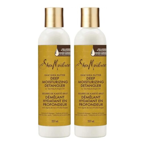 SheaMoisture Detangler with Raw Shea Butter, Deep Moisturizing Curly Hair Detangler with Sea Kelp & Argan Oil, Hair Care for Knots, 8 Fl OzaEUR-Ea ( Pack of 2 )