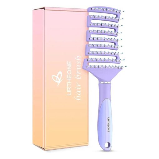 Hair Brush, Curved Vented Detangling Hair Brushes for Women Men Wet or Dry Hair, Faster Blow Drying Styling Professional Paddle Vent detangler brush for Curly Thick Wavy Thin Fine Long Short Hair