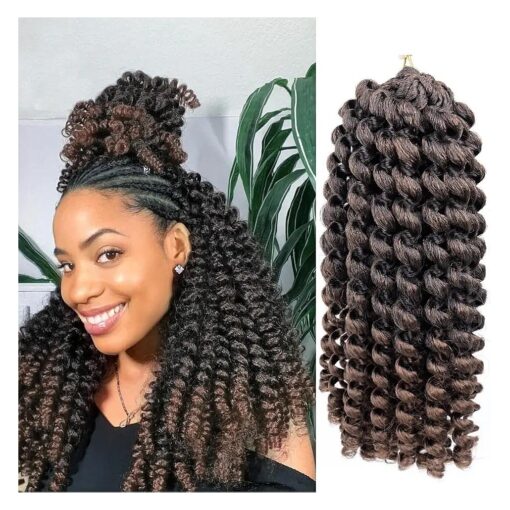 Wand Curl Crochet Braids Hair 12Inch Jamaican Bounce Wand Curl Ombre Crochet T30 Colored Crochet Braids Ringlet Twist Hair Extensions Crochet Hair for Black Women 5PCS 18Strands/Pack