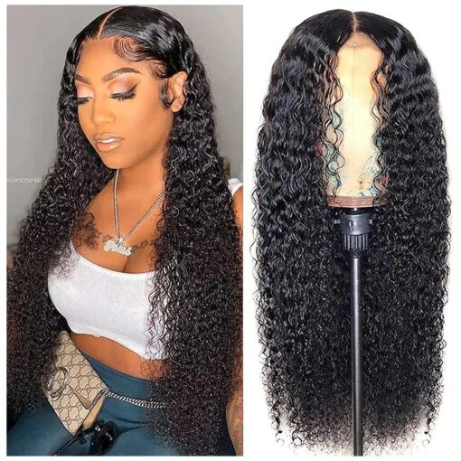 Curly Deep Wave Wigs For Black Women Long Synthetic Hair Wigs Curly Wig Natural Black Hair Replacement Wigs For Black Women ...