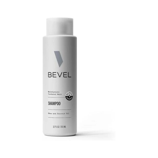 Bevel Shampoo for Men - Sulfate Free Shampoo for Textured Hair with Coconut Oil and Shea Butter, Detangles Course, Curly Hair, 12 Oz