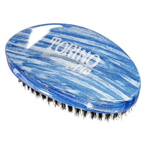 Torino Pro Medium Wave Brush # 19 - Curve Palm Medium Hair brush for 360 Waves- 100 % medium boar bristle Curved Hair brush for men