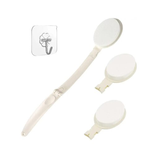 LFJ Lotion Applicator with Long Curved Handle for Back, Legs, Feet Self Application of Sunscreen, Sunless Self-Tanning, Skin Cream, Acne