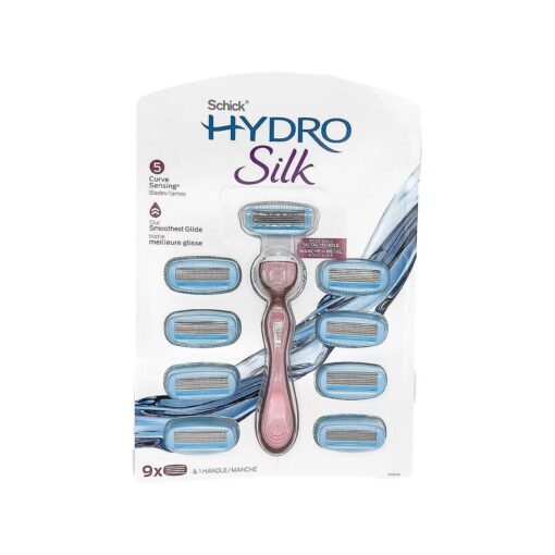 Schick Hydro Silk Moisturizing Razor for women, with premium Rose Gold Metal handle and 9 Cartridge Refills