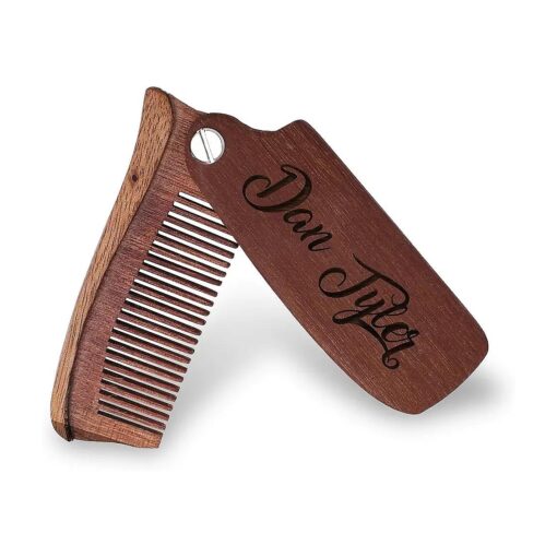 Custom Personalized Wood Grooming Mustache Folding Beard Comb