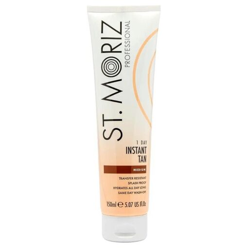 St Moriz Professional Instant Wash Off Tan with Aloe Vera & Vitamin E, Gradual Vegan Fake Tan, Medium ( 150ml )