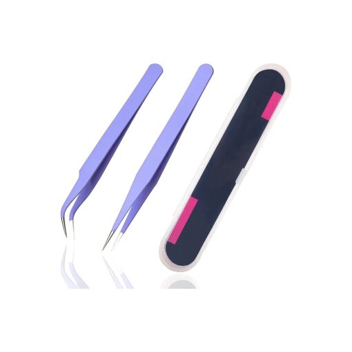 2 Pieces Sticker Tweezers, Cute Craft Tweezers for Stickers, Scrapbooking, Vinyl, Lashes, Electronics, Purple