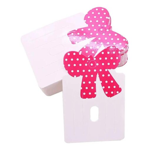 120 Pcs Cute Bowknot Carboard Hair Clip Hair Bows Display Cards