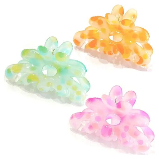 Big Hair Claw Clips-3PCS Cute Hair Clips for Women/Girls, Medium Hair Claw Clips for Thin Hair, Strong Hold Hair Claws Clips for Hair, Nonslip Hair Claw Clips for Thick Hair, Hair Styling Accessories