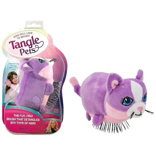 Tangle Pets CUPCAKE THE CAT- The Detangling Brush in a Plush, Great for Any Hair Type, Removable Plush, As Seen on Shark Tank