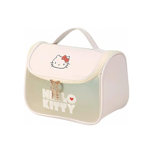 Cute Toiletry Bag for Women Girls, PU Leather Translucent Waterproof Makeup Cosmetic Bag, Travel Makeup Bag Organizer