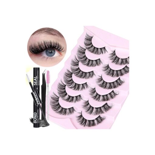 DIY Lash Extension Kit, Lash Clusters with Lash Bond and Seal & Eyelashes Applicator Tool, Eyelash Extension Kit D Curl Individual Lashes DIY Cluster Lashes at Home