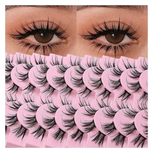 DSLONG Cluster Manga Lashes Wet Look Lashes Effect Spiky Anime Wet Lashes DIY Individual Eyelash Extensions Japanese Cosplay Eyelash Extensions Reusable